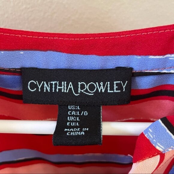 COPY - Cynthia Rowley Chiffon button up blouse sz Large - Picture 4 of 6